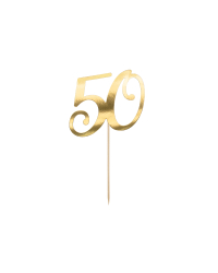 Cake topper ''50'', gold, 20.5cm