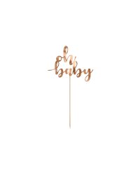 Cake topper Oh baby, rose gold, 25 cm