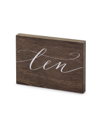 Wooden table number, ''Ten'', 2x18x12.5 cm