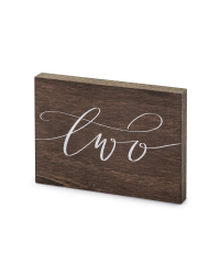 Wooden table number, ''Two'', 2x18x12.5 cm