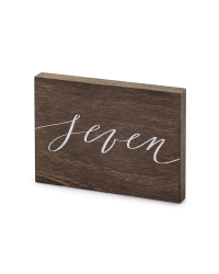 Wooden table number, ''Seven'', 2x18x12.5 cm