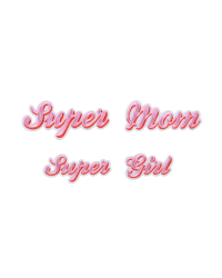 Iron on patches Supermom, mix, 14x3.5-19.5x5 cm (1 pkt / 2 pc.)