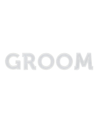 Iron on patch GROOM, white, 30x6cm