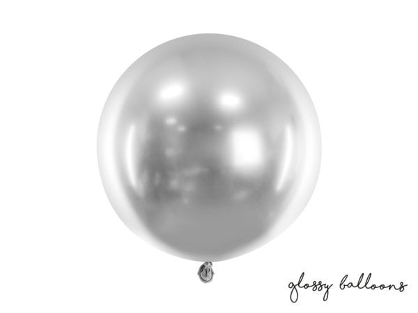 Round Glossy Balloon 60cm, silver