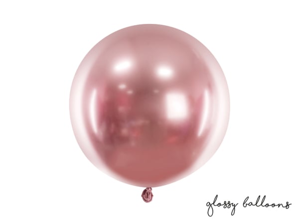 Round Glossy Balloon 60cm, rose gold