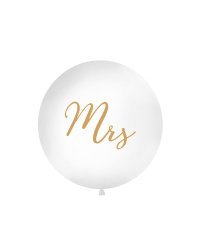Giant Balloon 1 m, Mrs, white