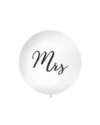 Giant Balloon 1 m, Mrs, white