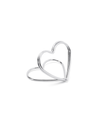 Place card holders Hearts, silver, 2.5 cm (1 pkt / 10 pc.)