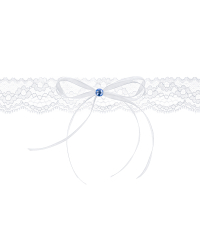 Lace garter with a ribbon, white