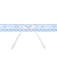 Lace garter with a ribbon, sky-blue