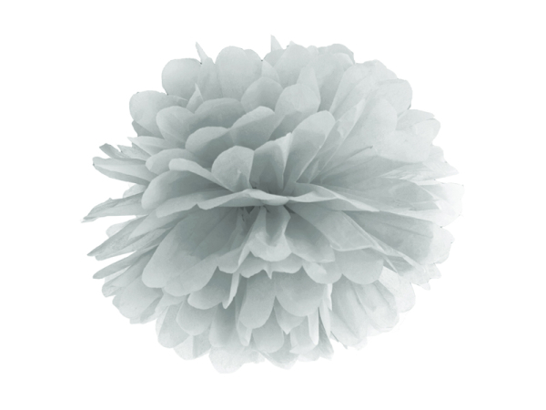 Tissue paper Pompom, silver, 25cm