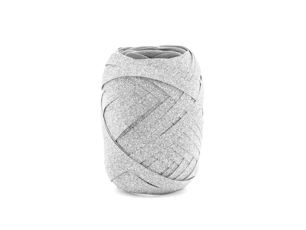 Plastic ribbon, silver, 5mm/10m