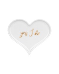 Porcelain wedding rings plate Heart, 13.3x10.8 cm.