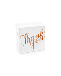 Decorative cake boxes - Thank you, rose gold, 14x8.5x14cm (1 pkt / 10 pc.)