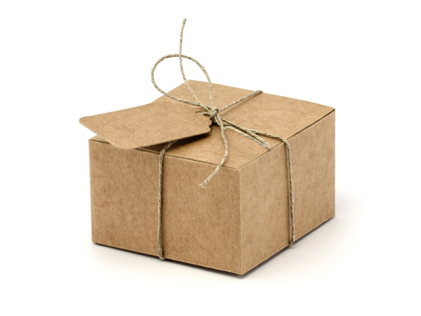 Boxes with tags, 6x5.5x3.5cm (1 pkt / 10 pc.)