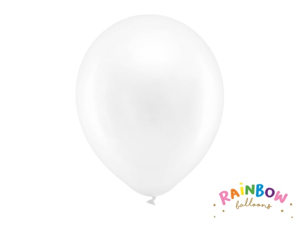 Rainbow Balloons 30cm metallic, white (1 pkt / 100 pc.)