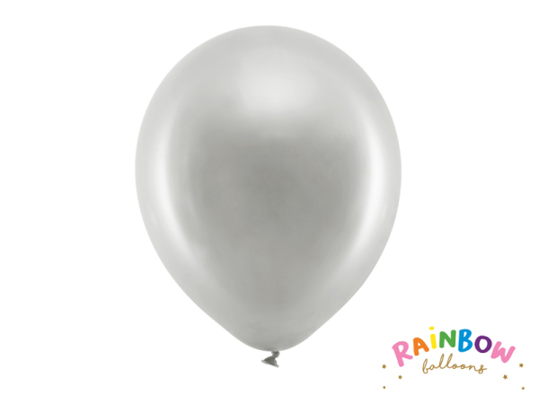 Rainbow Balloons 30cm metallic, silver (1 pkt / 100 pc.)