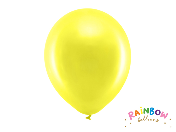 Rainbow Balloons 30cm metallic, yellow (1 pkt / 10 pc.)