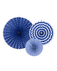 Decorative Rosettes, navy blue (1 pkt / 3 pc.)