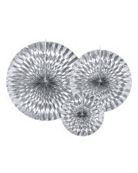 Decorative Rosettes, silver (1 pkt / 3 pc.)