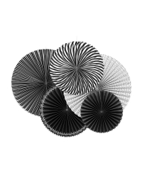 Decorative Rosettes, Black&White, mix (1 pkt / 5 pc.)