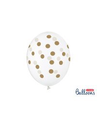 Balloons 30cm, Dots, Crystal Clear (1 pkt / 50 pc.)