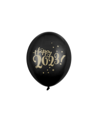 Balloons 30cm, Happy 2023!, Pastel Black (1 pkt / 50 pc.)