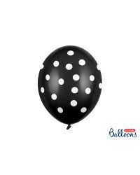 Balloons 30cm, Dots, Pastel Black (1 pkt / 6 pc.)