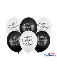 Balloons 30cm, Happy Birthday, Pastel Mix (1 pkt / 50 pc.)