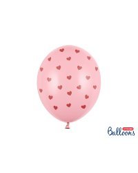 Balloons 30 cm, Hearts, Pastel Baby Pink (1 pkt / 6 pc.)