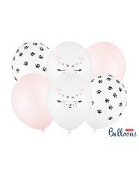 Balloons 30cm, Cat, mix (1 pkt / 6 pc.)