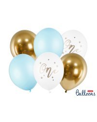 Balloons 30cm, One, Pastel Light Blue (1 pkt / 6 pc.)