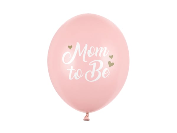 Balloons 30 cm, Mom to Be, Pastel Pale Pink (1 pkt / 6 pc.)