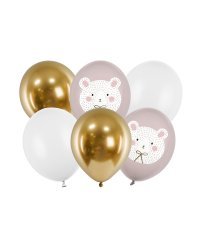 Balloons 30 cm, Polar Bear, mix (1 pkt / 6 pc.)