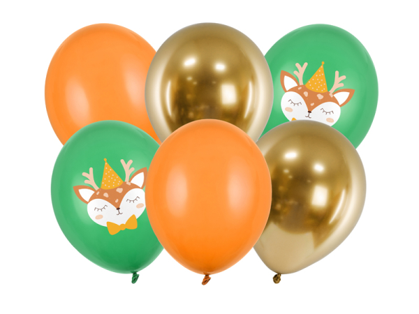 Balloons 30 cm, Deer, mix (1 pkt / 6 pc.)