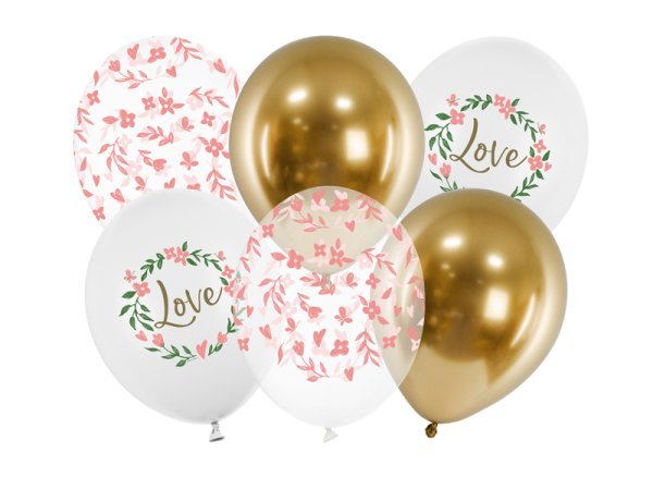 Balloons 30 cm, Love, mix (1 pkt / 6 pc.)