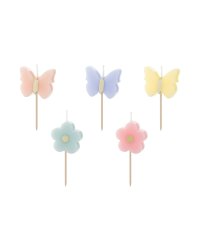 Birthday candles Butterflies, 3.5 cm, mix (1 pkt / 5 pc.)