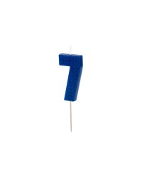 Birthday candle Number 7, 6 cm, blue