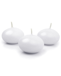 Floating candle disc, matt, white, 5cm (1 pkt / 10 pc.)