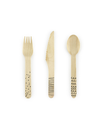 Wooden Cutlery, black, 16cm (1 pkt / 18 pc.)