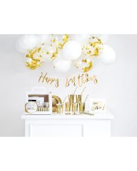 Party decorations set - Birthday, gold (1 pkt / 60 pc.)