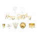 Party decorations set - Birthday, gold (1 pkt / 60 pc.)