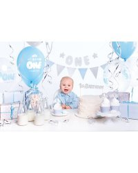 Party decorations set - 1st Birthday, silver