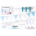 Party decorations set - 1st Birthday, silver