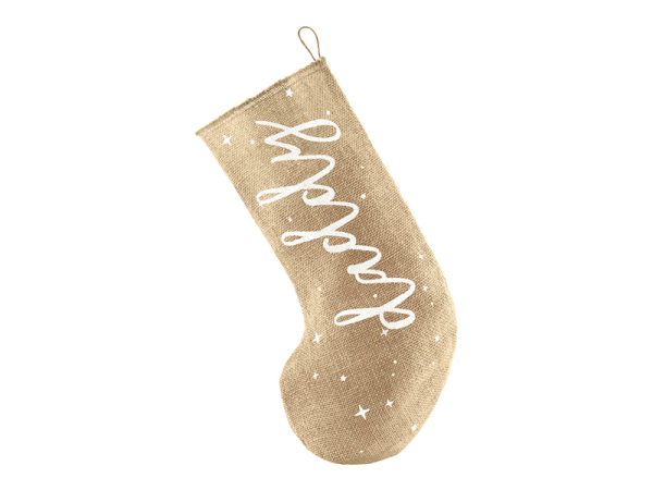 Decorative stocking Daddy, white, 23x39.5cm