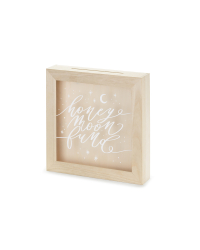 Wooden moneybox - Honeymoon fund, mix, 6x30x30 cm