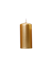 Pillar Candle, metallic, gold, 12 x 6cm (1 pkt / 6 pc.)