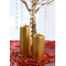 Pillar Candle, metallic, gold, 12 x 6cm (1 pkt / 6 pc.)