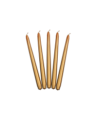 Taper candles, metallic, gold, 24cm (1 pkt / 10 pc.)