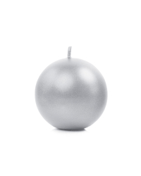 Candle Sphere, metallic, silver, 6cm (1 pkt / 10 pc.)